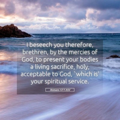 Picture 05 - Romans 12:1 ASV - I beseech you therefore, brethren, by the mercies - Bible Verse Picture