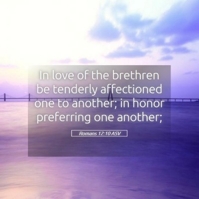 Picture 05 - Romans 12:10 ASV - In love of the brethren be tenderly affectioned - Bible Verse Picture