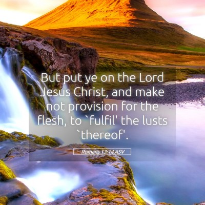 Picture 05 - Romans 13:14 ASV - But put ye on the Lord Jesus Christ, and make not - Bible Verse Picture