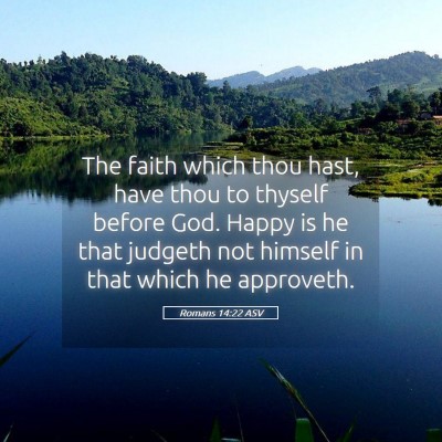 Picture 05 - Romans 14:22 ASV - The faith which thou hast, have thou to thyself - Bible Verse Picture