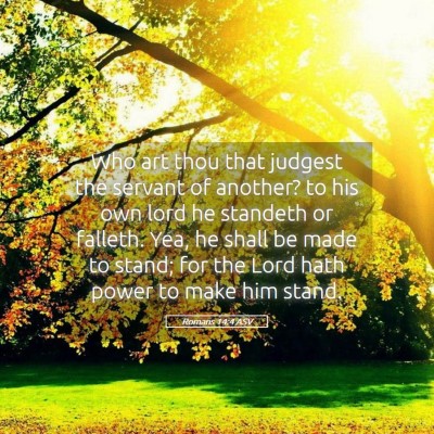 Picture 05 - Romans 14:4 ASV - Who art thou that judgest the servant of another? - Bible Verse Picture
