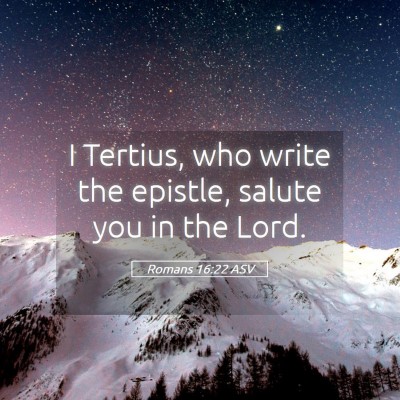 Picture 05 - Romans 16:22 ASV - I Tertius, who write the epistle, salute you in - Bible Verse Picture