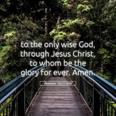 Picture 05 - Romans 16:27 ASV - to the only wise God, through Jesus Christ, to - Bible Verse Picture
