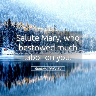 Picture 05 - Romans 16:6 ASV - Salute Mary, who bestowed much labor on - Bible Verse Picture