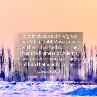 Picture 05 - Romans 5:14 ASV - Nevertheless death reigned from Adam until Moses, - Bible Verse Picture