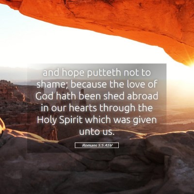 Picture 05 - Romans 5:5 ASV - and hope putteth not to shame; because the love - Bible Verse Picture