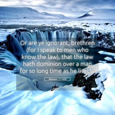 Picture 05 - Romans 7:1 ASV - Or are ye ignorant, brethren (for I speak to men - Bible Verse Picture