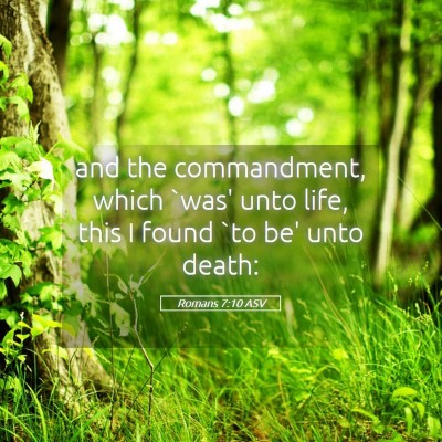 Picture 05 - Romans 7:10 ASV - and the commandment, which `was' unto life, this - Bible Verse Picture