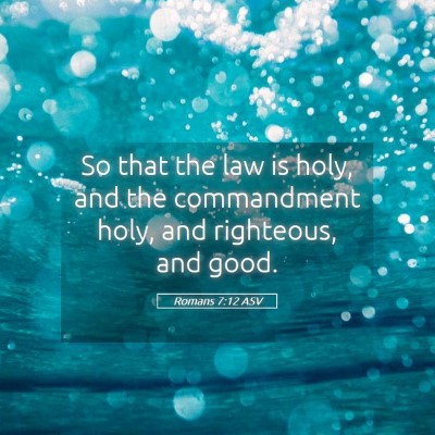 Picture 05 - Romans 7:12 ASV - So that the law is holy, and the commandment - Bible Verse Picture