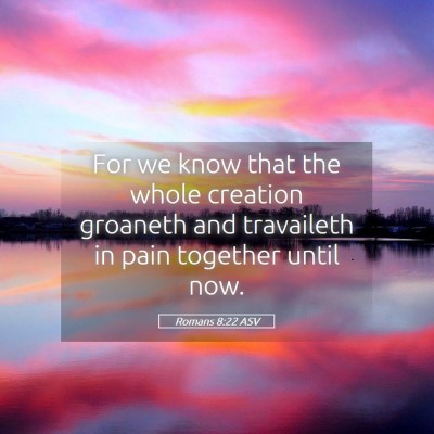 Picture 05 - Romans 8:22 ASV - For we know that the whole creation groaneth and - Bible Verse Picture