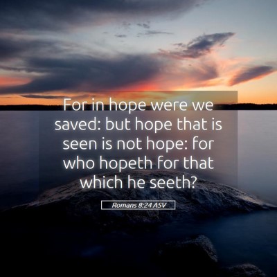 Picture 05 - Romans 8:24 ASV - For in hope were we saved: but hope that is seen - Bible Verse Picture