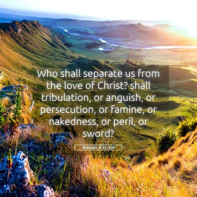 Picture 05 - Romans 8:35 ASV - Who shall separate us from the love of Christ? - Bible Verse Picture