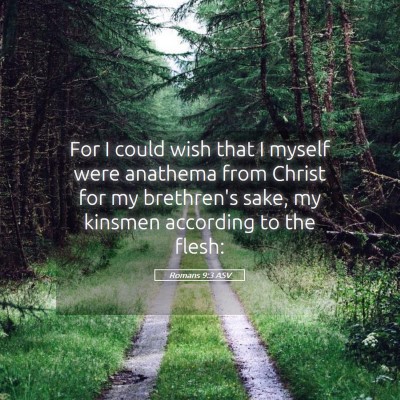 Picture 05 - Romans 9:3 ASV - For I could wish that I myself were anathema from - Bible Verse Picture