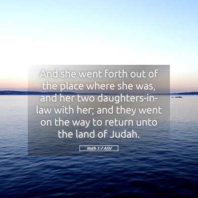 Picture 05 - Ruth 1:7 ASV - And she went forth out of the place where she - Bible Verse Picture