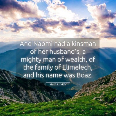 Picture 05 - Ruth 2:1 ASV - And Naomi had a kinsman of her husband's, a - Bible Verse Picture