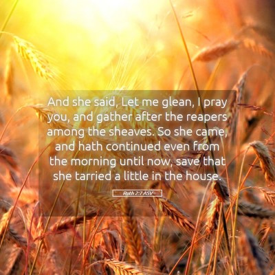 Picture 05 - Ruth 2:7 ASV - And she said, Let me glean, I pray you, and - Bible Verse Picture