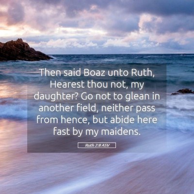 Picture 05 - Ruth 2:8 ASV - Then said Boaz unto Ruth, Hearest thou not, my - Bible Verse Picture