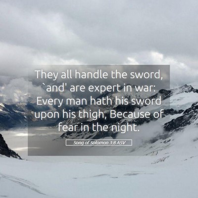 Picture 05 - Song of Solomon 3:8 ASV - They all handle the sword, `and' are expert in - Bible Verse Picture
