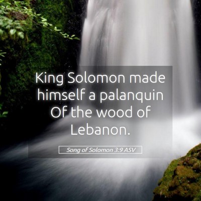 Picture 05 - Song of Solomon 3:9 ASV - King Solomon made himself a palanquin Of the wood - Bible Verse Picture