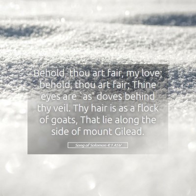 Picture 05 - Song of Solomon 4:1 ASV - Behold, thou art fair, my love; behold, thou art - Bible Verse Picture