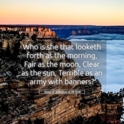 Picture 05 - Song of Solomon 6:10 ASV - Who is she that looketh forth as the morning, - Bible Verse Picture