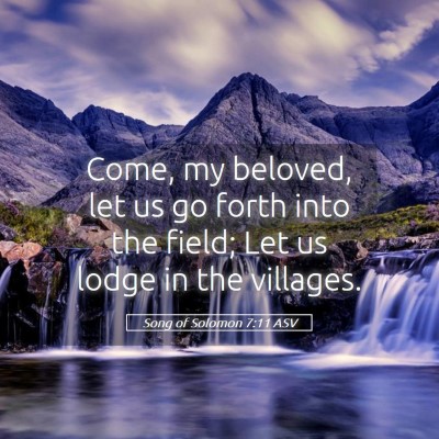 Picture 05 - Song of Solomon 7:11 ASV - Come, my beloved, let us go forth into the field; - Bible Verse Picture
