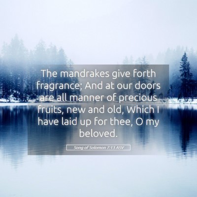Picture 05 - Song of Solomon 7:13 ASV - The mandrakes give forth fragrance; And at our - Bible Verse Picture