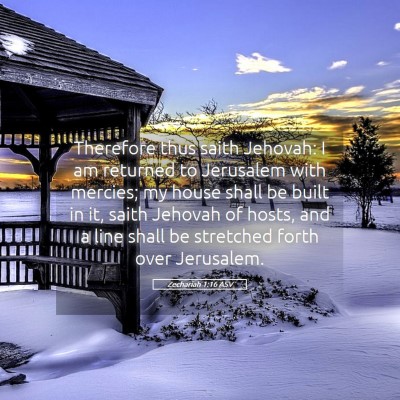Picture 05 - Zechariah 1:16 ASV - Therefore thus saith Jehovah: I am returned to - Bible Verse Picture