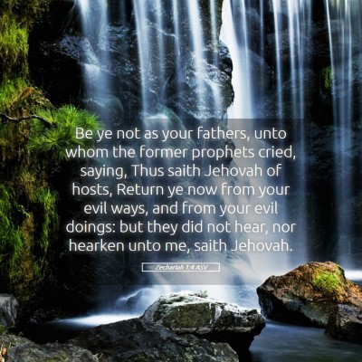 Picture 05 - Zechariah 1:4 ASV - Be ye not as your fathers, unto whom the former - Bible Verse Picture