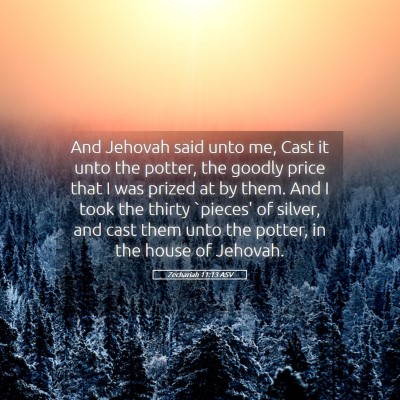 Picture 05 - Zechariah 11:13 ASV - And Jehovah said unto me, Cast it unto the - Bible Verse Picture