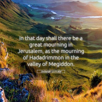 Picture 05 - Zechariah 12:11 ASV - In that day shall there be a great mourning in - Bible Verse Picture