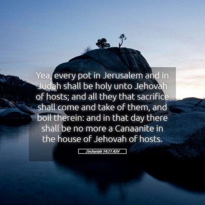 Picture 05 - Zechariah 14:21 ASV - Yea, every pot in Jerusalem and in Judah shall be - Bible Verse Picture