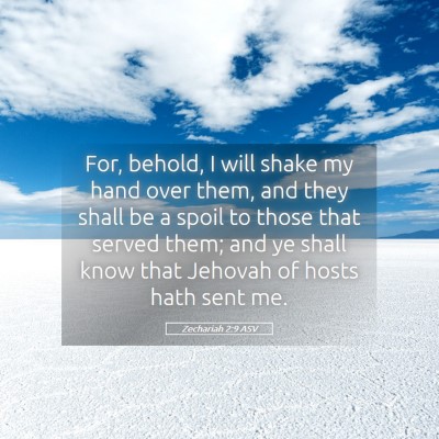 Picture 05 - Zechariah 2:9 ASV - For, behold, I will shake my hand over them, and - Bible Verse Picture