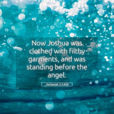 Picture 05 - Zechariah 3:3 ASV - Now Joshua was clothed with filthy garments, and - Bible Verse Picture