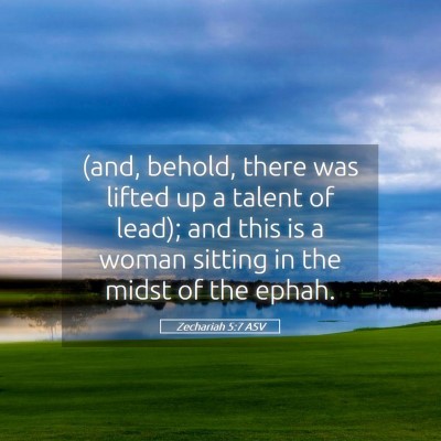 Picture 05 - Zechariah 5:7 ASV - (and, behold, there was lifted up a talent of - Bible Verse Picture