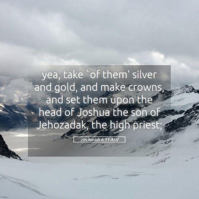 Picture 05 - Zechariah 6:11 ASV - yea, take `of them' silver and gold, and make - Bible Verse Picture