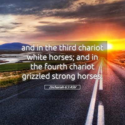 Picture 05 - Zechariah 6:3 ASV - and in the third chariot white horses; and in the - Bible Verse Picture