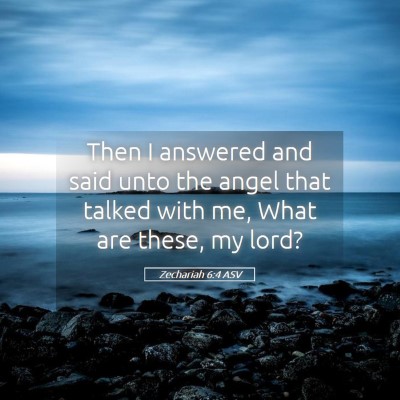 Picture 05 - Zechariah 6:4 ASV - Then I answered and said unto the angel that - Bible Verse Picture