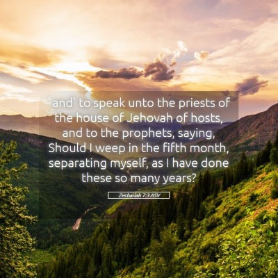 Picture 05 - Zechariah 7:3 ASV - `and' to speak unto the priests of the house of - Bible Verse Picture