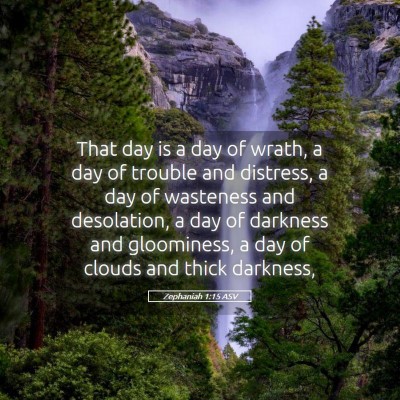 Picture 05 - Zephaniah 1:15 ASV - That day is a day of wrath, a day of trouble and - Bible Verse Picture