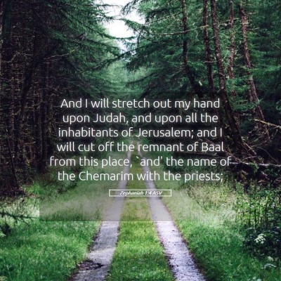 Picture 05 - Zephaniah 1:4 ASV - And I will stretch out my hand upon Judah, and - Bible Verse Picture