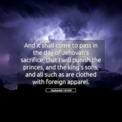Picture 05 - Zephaniah 1:8 ASV - And it shall come to pass in the day of Jehovah's - Bible Verse Picture