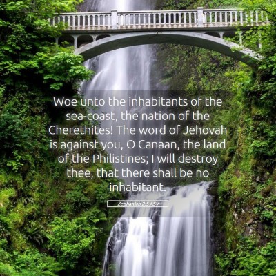 Picture 05 - Zephaniah 2:5 ASV - Woe unto the inhabitants of the sea-coast, the - Bible Verse Picture