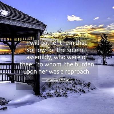 Picture 05 - Zephaniah 3:18 ASV - I will gather them that sorrow for the solemn - Bible Verse Picture