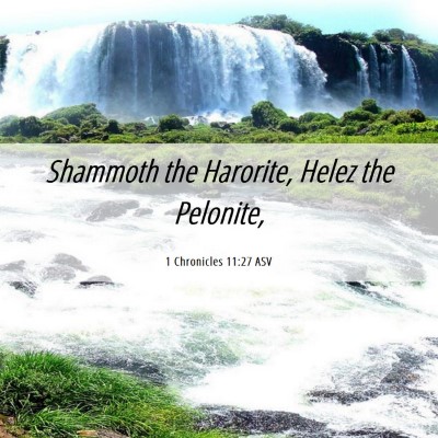 Picture 06 - 1 Chronicles 11:27 ASV - Shammoth the Harorite, Helez the - Bible Verse Picture