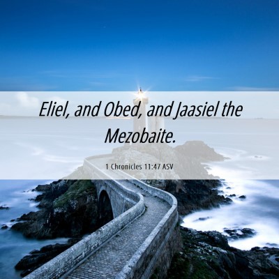 Picture 06 - 1 Chronicles 11:47 ASV - Eliel, and Obed, and Jaasiel the - Bible Verse Picture