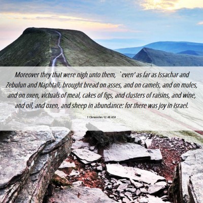 Picture 06 - 1 Chronicles 12:40 ASV - Moreover they that were nigh unto them, `even' as - Bible Verse Picture