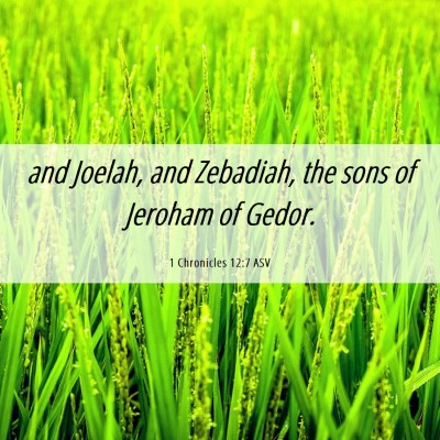 Picture 06 - 1 Chronicles 12:7 ASV - and Joelah, and Zebadiah, the sons of Jeroham of - Bible Verse Picture