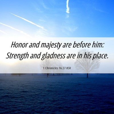 Picture 06 - 1 Chronicles 16:27 ASV - Honor and majesty are before him: Strength and - Bible Verse Picture
