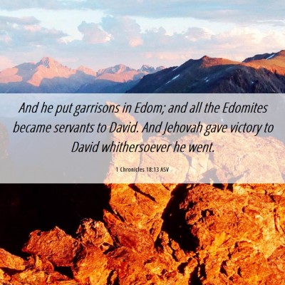 Picture 06 - 1 Chronicles 18:13 ASV - And he put garrisons in Edom; and all the - Bible Verse Picture